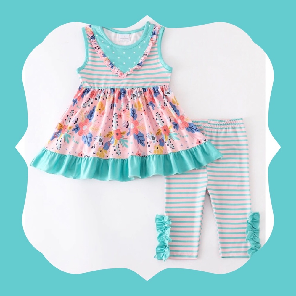 Girls floral Capri set